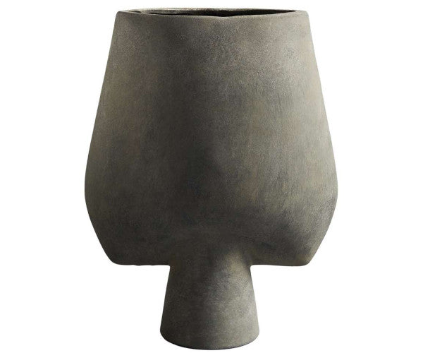 101cph square big vase dark grey