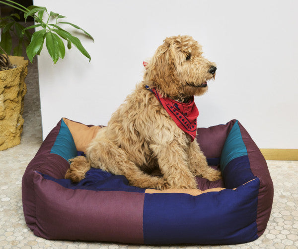 HAY dogs Bed - Large - Burgundy-Green