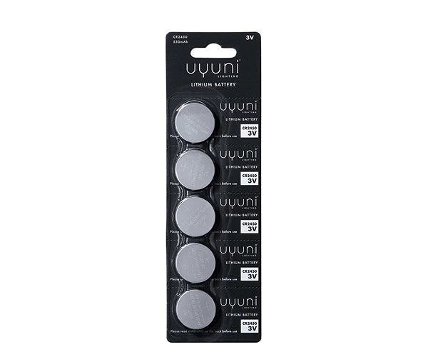 Uyuni Lighting Lithium Metal Batteries CR2450, 3V, 550mAH – 5 Pack