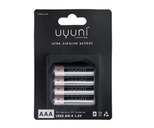 Uyuni Lighting Alkaline Batteries AAA, 1,5V, 1000 mAh – 4-pack