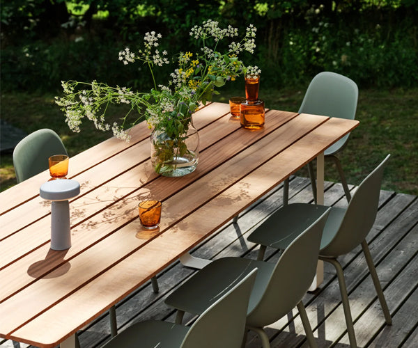 Muuto 70/70 Outdoor Table - 225x90 - Sapele Mahogany - Grey