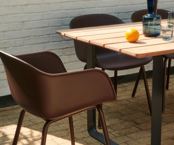 Muuto 70/70 Outdoor Table - 225x90 - Sapele Mahogany - Anthracite Black