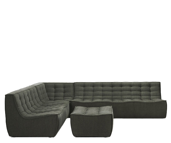 Ethnicraft N701 Hjørnesofa + Pouf - Moss