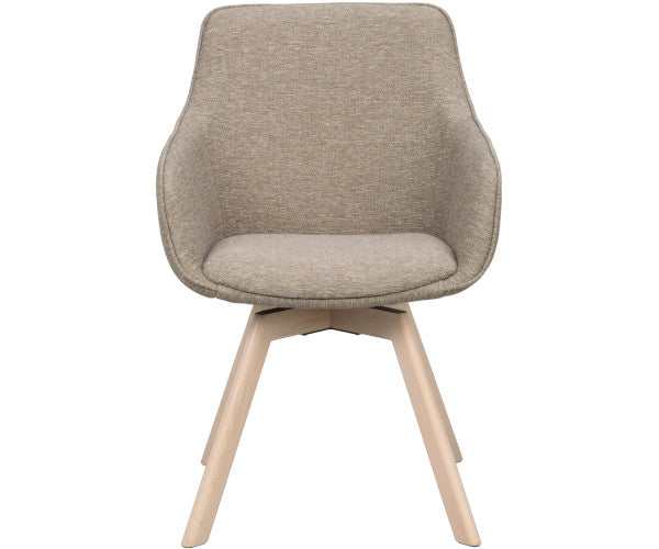 Rowico Home Alison spisestuestol - mørk beige / lys eg- m/drej - m/arm