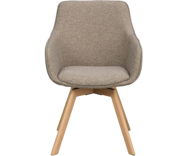 Rowico Home Alison spisestuestol - mørk beige / eg - m/drej - m/arm