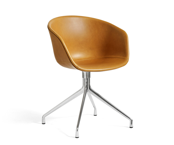 HAY ABOUT A CHAIR (AAC21) - Cognac Sense Læder - Aluminium