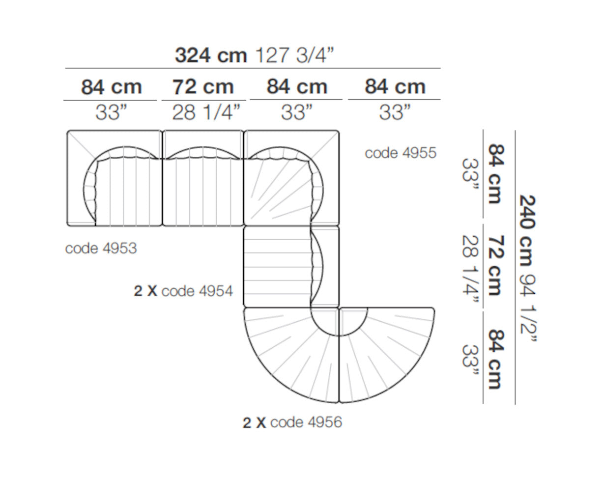 Arflex Sofa 9000 - 324cm