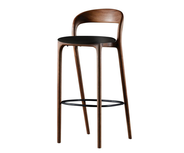 Artisan Neva Light Bar Chair - Valnød - Sort Zenith Læder