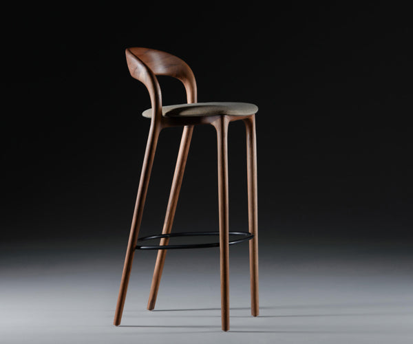 Artisan Neva Light Bar Chair - Valnød - Sort Zenith Læder