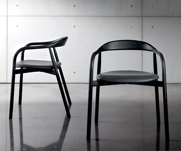 Sovet Italia Autumn Chair - Sortbejdset - Sort Læder