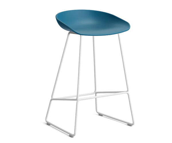 HAY About a Stool (AAS 38) - Azure Blue - Hvid Stål