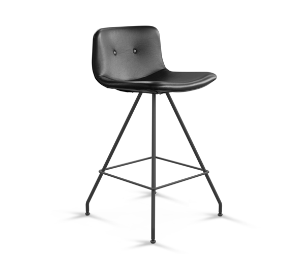 Bent Hansen Primum Bar Stool - Zenso 2 Læder - Sort Stel- H:65