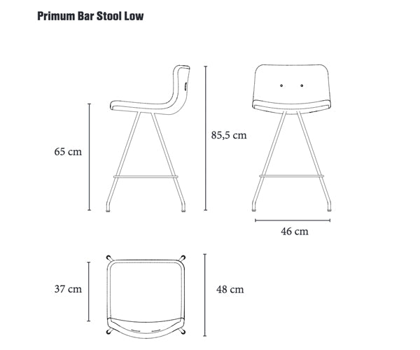 Bent Hansen Primum Bar Stool - Sort Læder