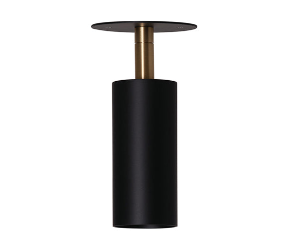 Rubn Joey Spot with Plate - Small - H16.5cm - Black-Brass