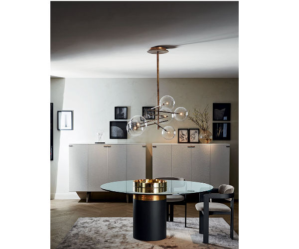 Gallotti & Radice Bolle Pendel m. 6 glas - Højde 153cm.