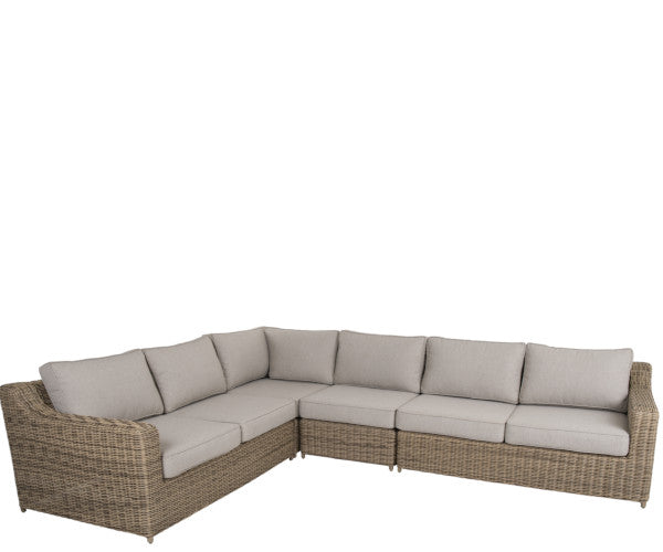 Brafab Glendon hjørnesofa - rustik polyrattan / beige - 323x253