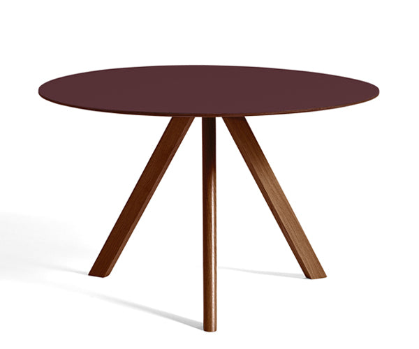 HAY CPH20 Round Table - Ø120cm - Valnød - Burgundy Linolium Top