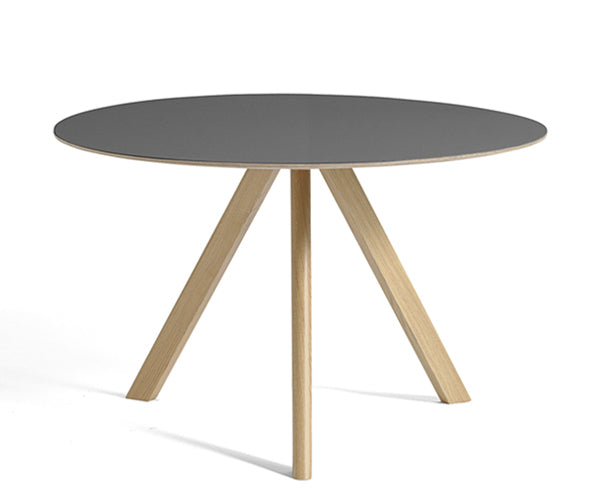 HAY CPH20 Round Table - Ø120cm - Eg Matlak - Grå Linolium Top