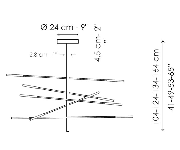 Bonaldo Crossroad Pendel Lampe - H 104cm