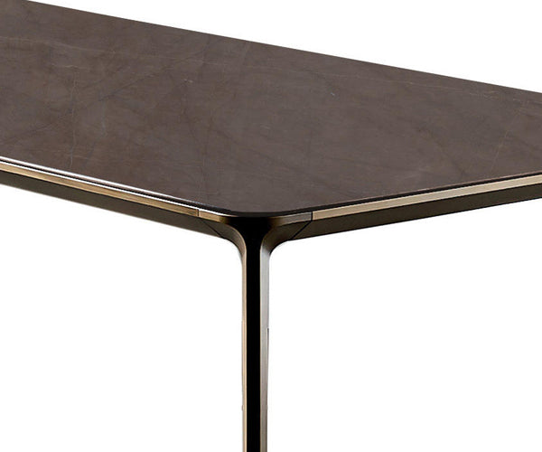 Sovet Italia Slim Table - 240x100 - Gaudi Stone Ceramic - Messing