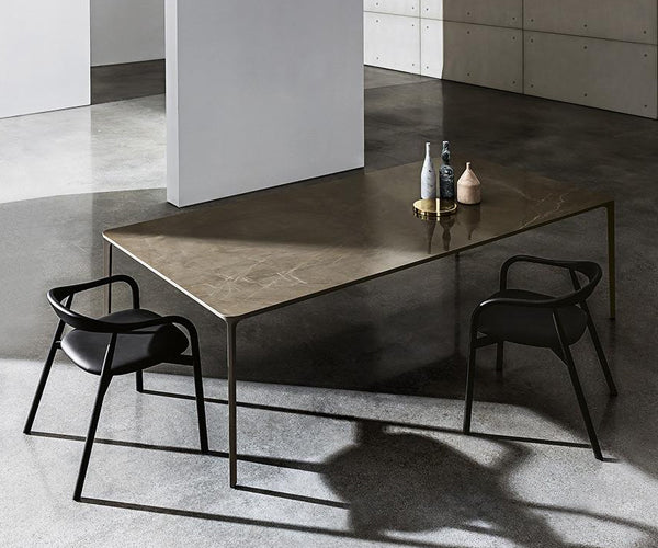 Sovet Italia Slim Table - 240x100 - Gaudi Stone Ceramic - Messing