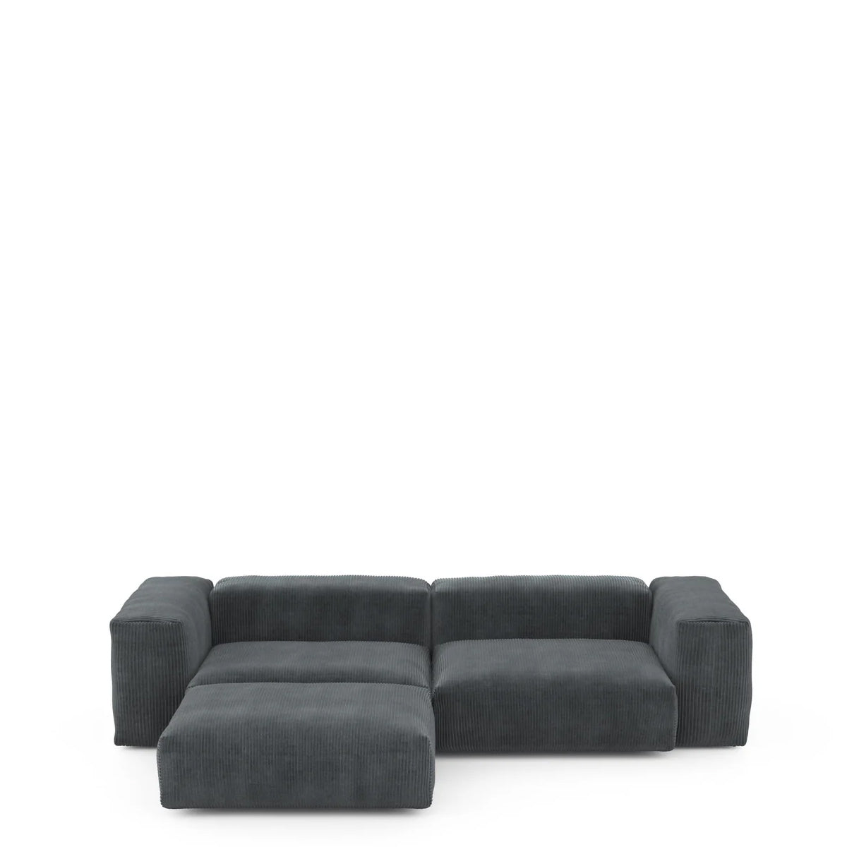 Vetsak Three Module Chaise Sofa - 272x199cm - Cord Velours Dark Grey