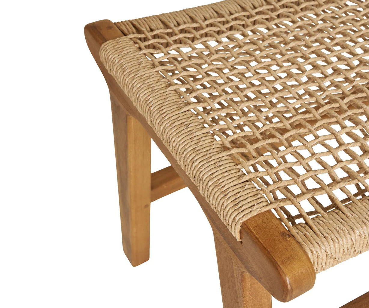 Derby fodskammel - teak / polyrattan