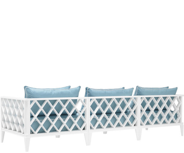 Eichholtz Ocean Club sofa - white finish / mineral blue sunbrella