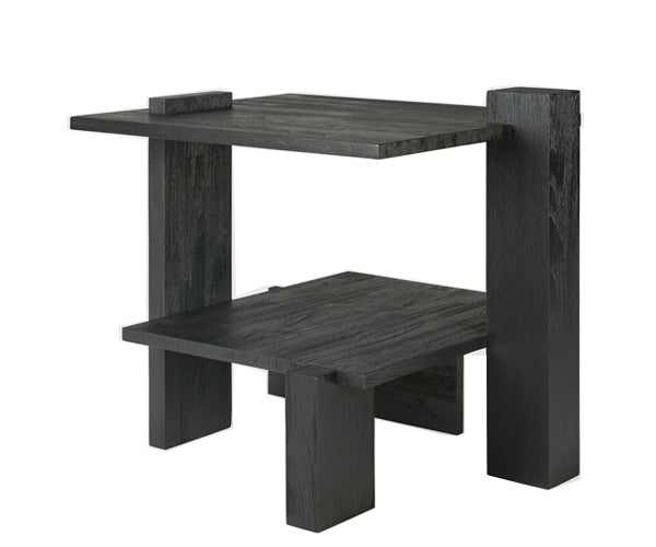 Ethnicraft Teak Abstract Black Side Table