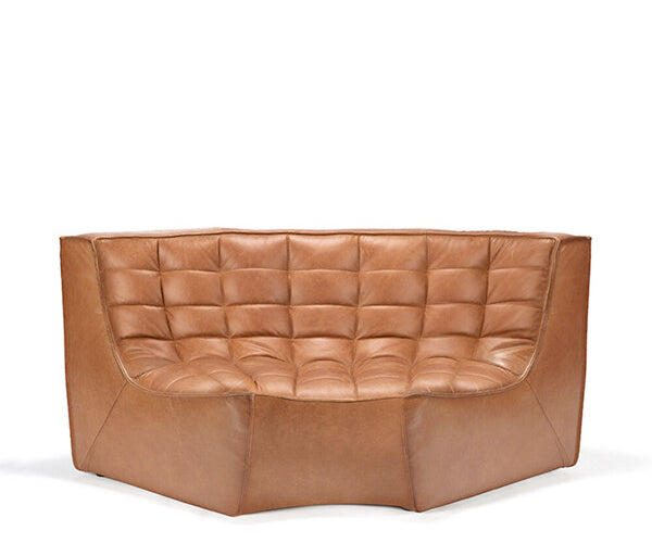 Ethnicraft N701 sofa - Round Corner - Old Saddle