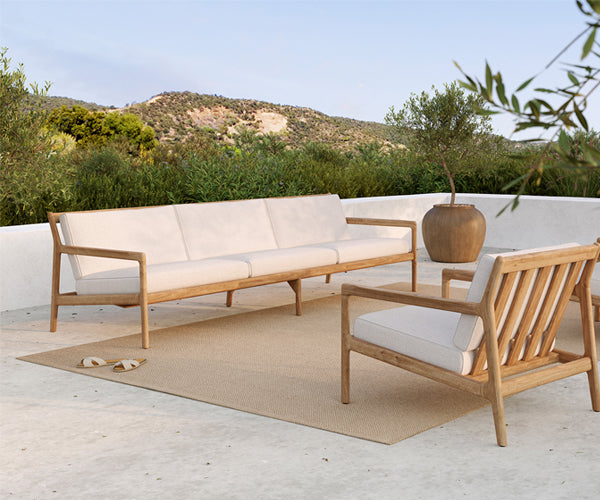 Ethnicraft Teak Jack Outdoor Sofa - 265cm - Off-White