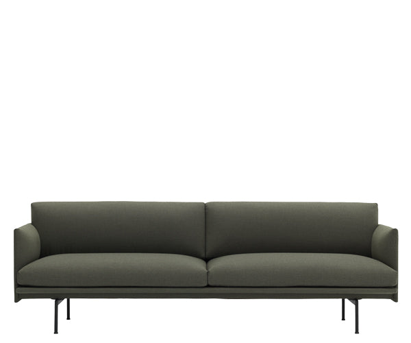 Muuto Outline Sofa - 3-pers. - Fiord 961 - Sort Stel