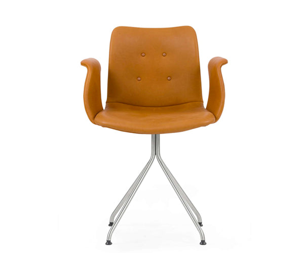 Bent Hansen Primum Armchair - Cognac Adrian Læder - Fast Rustfrit Stål Stel