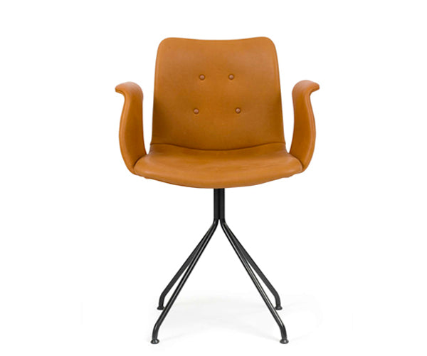 Bent Hansen Primum Armchair - Cognac Adrian Læder - Fast Sort Stel