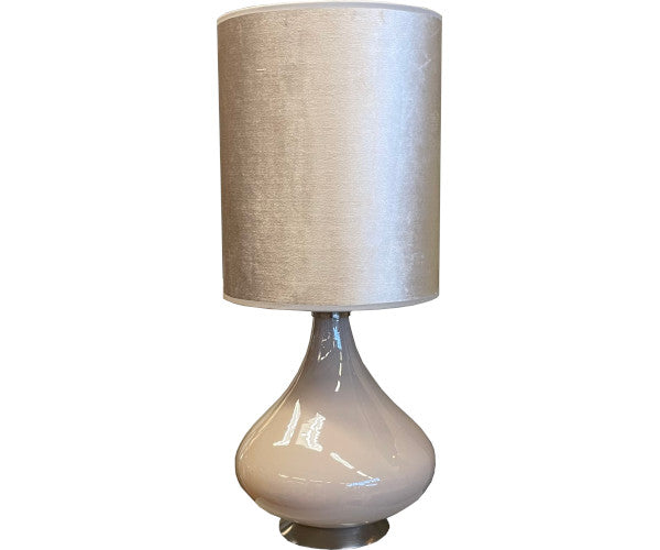 Flavia Mini bordlampe - sand - velvet crema skærm