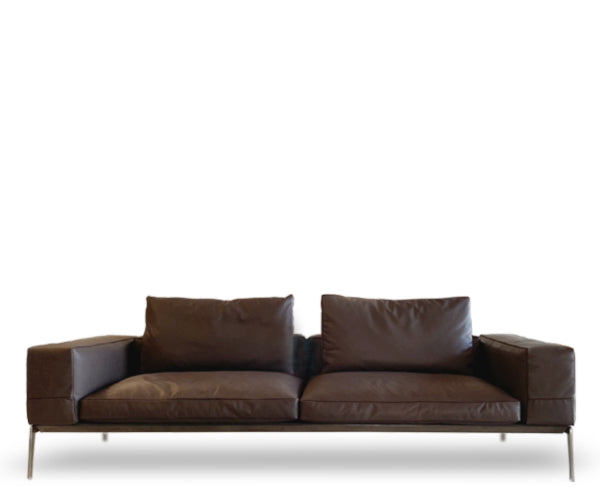 Flexform Lifesteel sofa 240cm - Mat Kastanie Læder