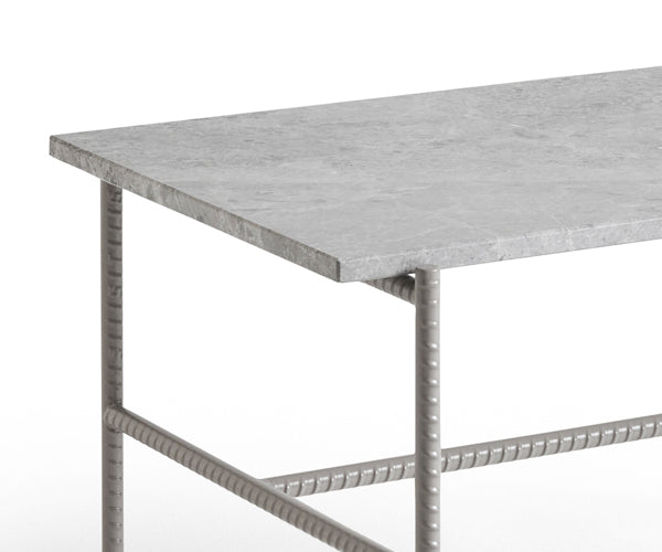 Hay Rebar Sofabord 80x49 cm. - Fossil Grey Marmor