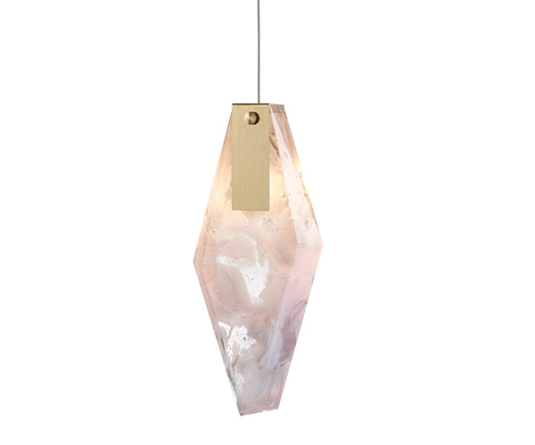 Bomma Fragments Pendant - Long White / Brushed Gold