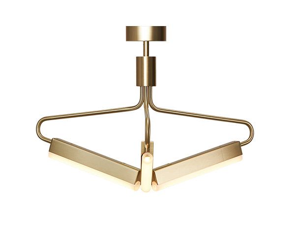 Rubn Angel 3 300 Wide Chandelier - 45cm - Brass