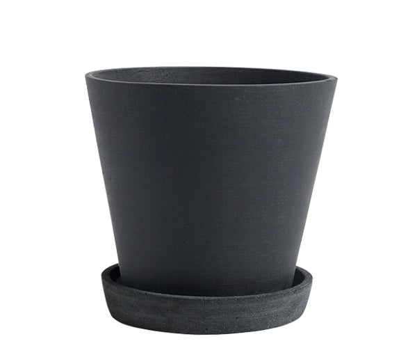 HAY Flowerpot with Saucer - Black