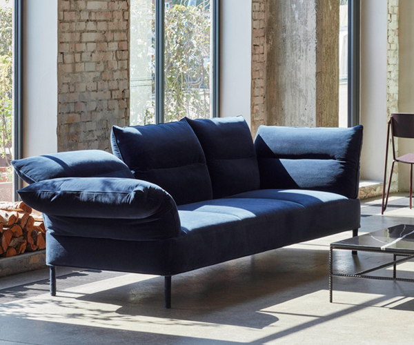 HAY Pandarine 3 Pers. Sofa - Reclining Arm - Lola Velour - Navy