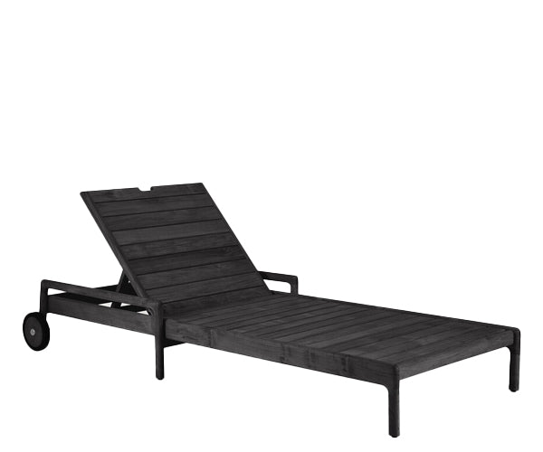 Ethnicraft Jack Outdoor Adjustable Lounger Frame - Black Teak