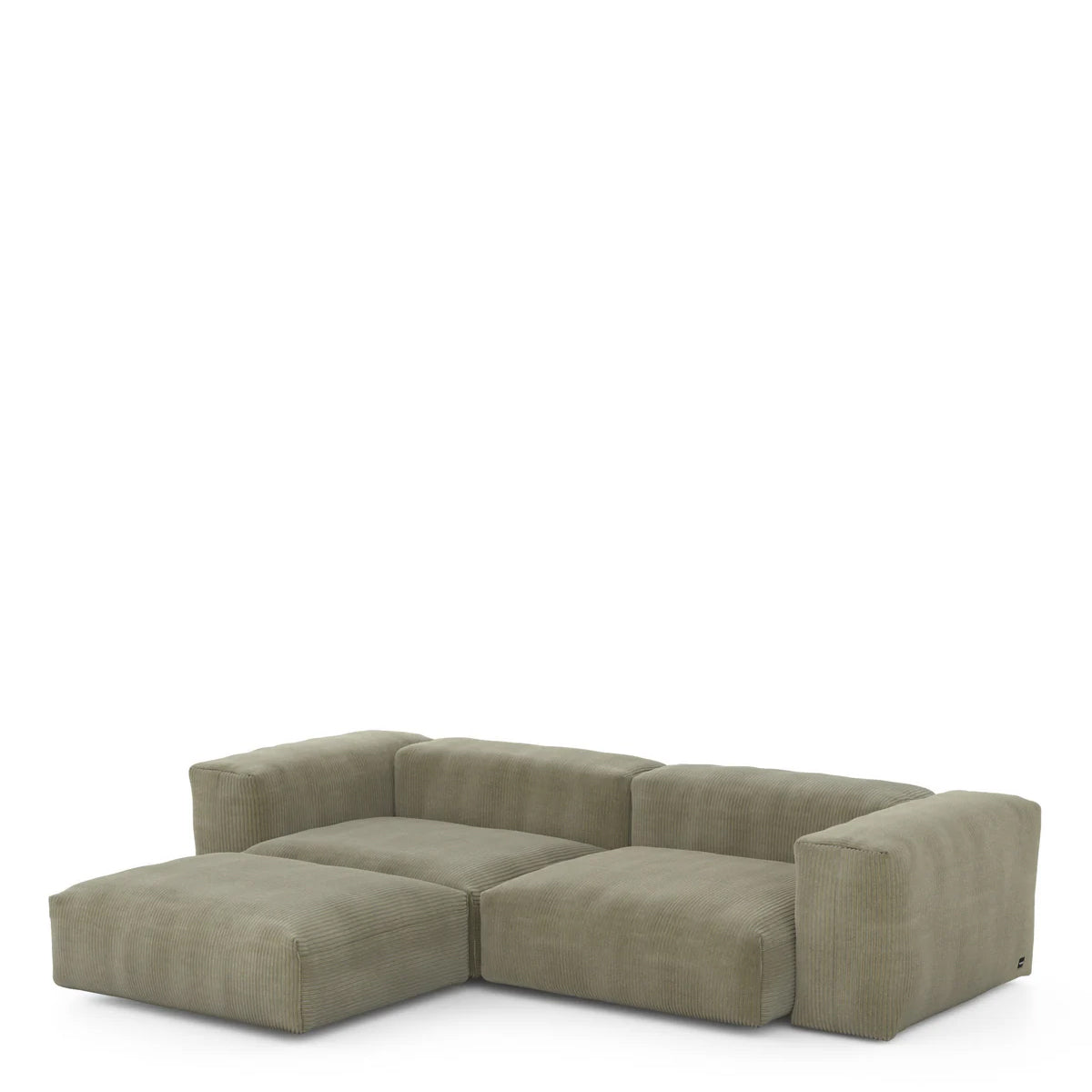 Vetsak Three Module Chaise Sofa - 272x199cm - Cord Velours Khaki