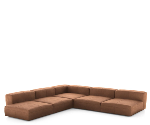 Vetsak Corner Sofa - 346x346cm - Leather - Brown