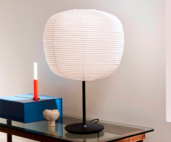 HAY Common Table Lamp - Sort Terrazzo Base - Peach Shade