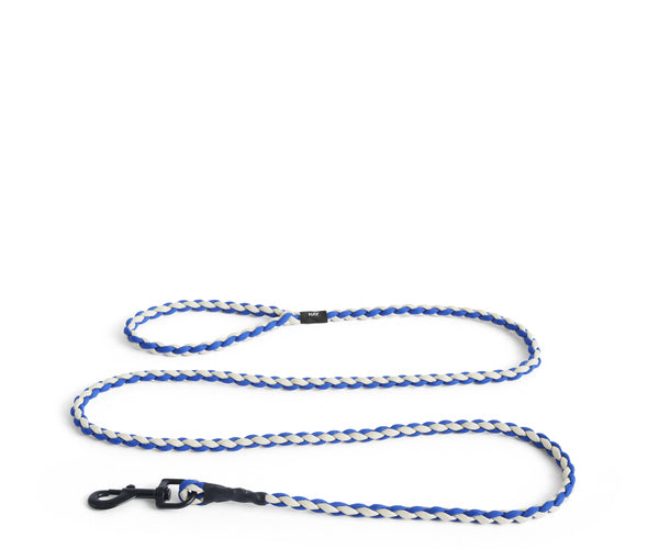 HAY Dogs Leash - Braided - Blue-Off-White