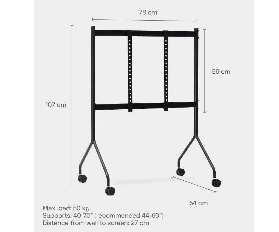 Pedestal Moon Rollin TV Stander - Chrome