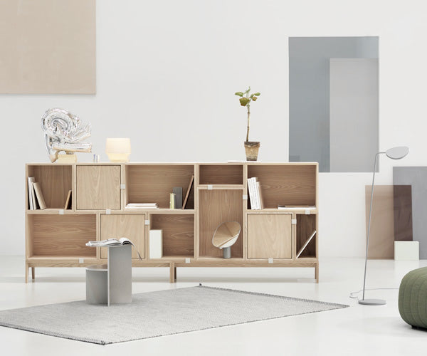 MUUTO Stacked Modul Medium med Bagbeklædning i Light Grey