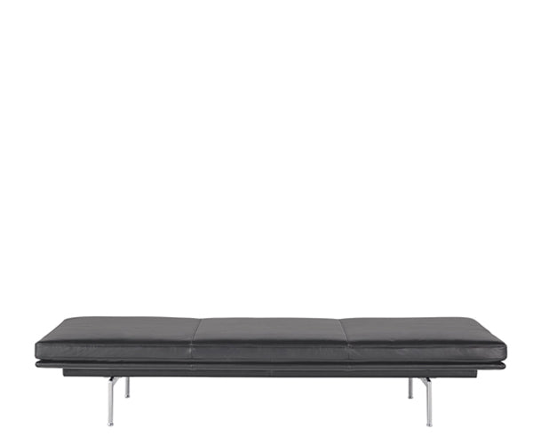 Muuto Outline Daybed - Sort Refine Læder - Alu