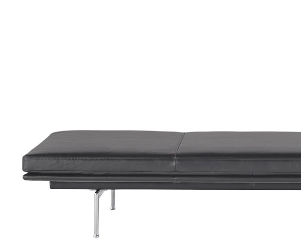 Muuto Outline Daybed - Sort Refine Læder - Alu